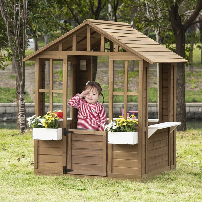 Outsunny 3.19 x 3.9 Outdoor Solid Wood Playhouse Reviews Wayfair